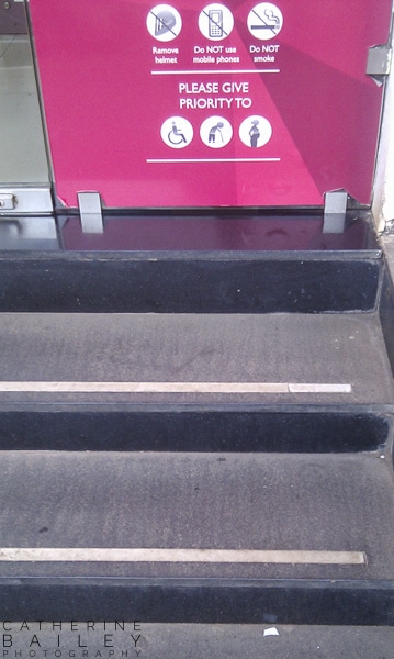 Steps leading to sign pleading priority for wheelchair users | Catherine Bailey Photography