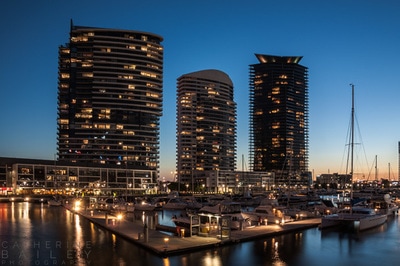 Docklands buildings at dusk | Catherine Bailey Photography